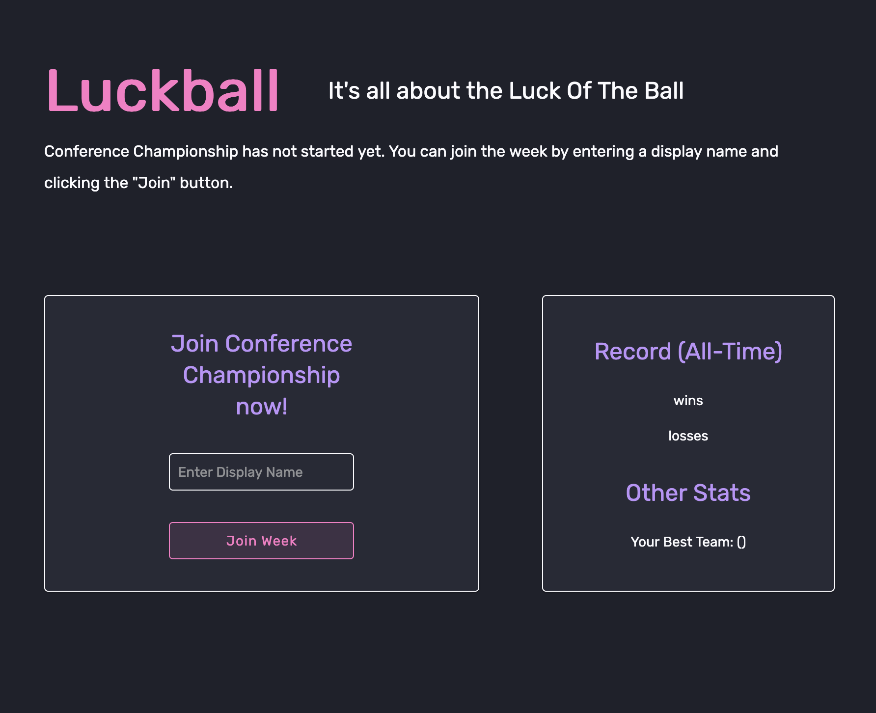 form to join a week of luckball
