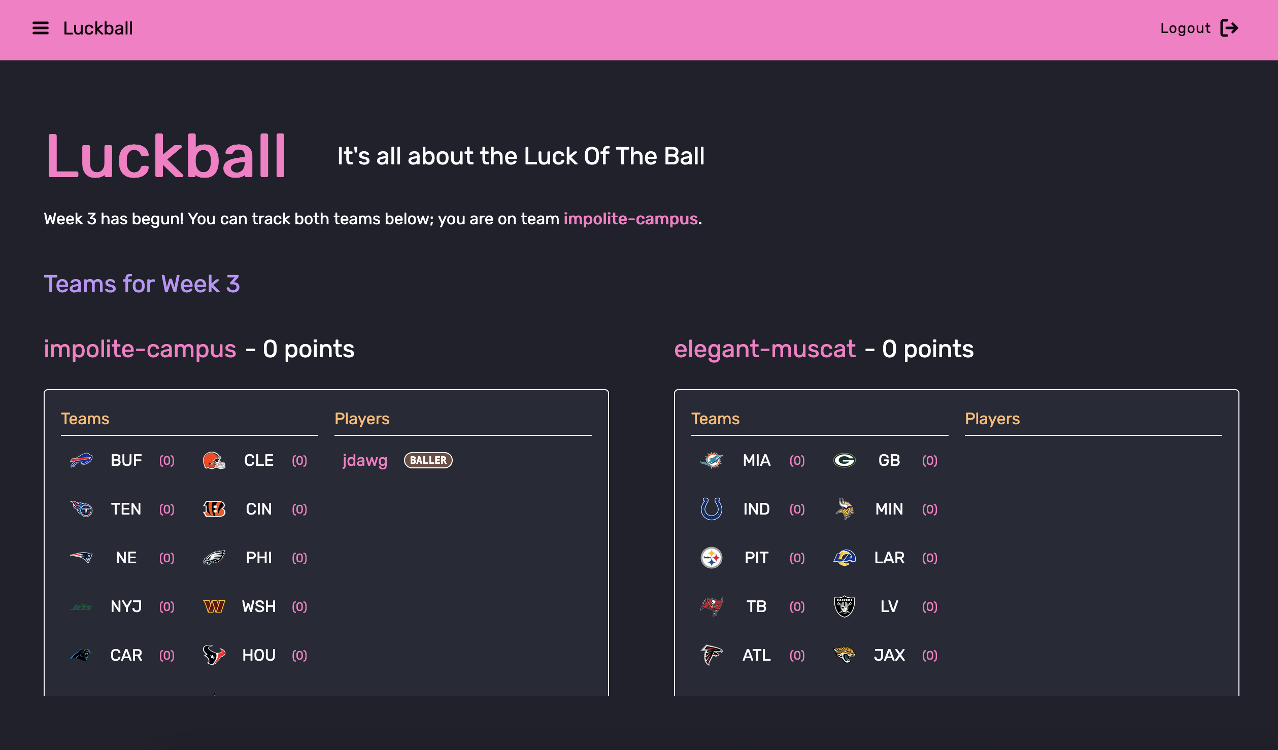 a schedule for a week of NFL football